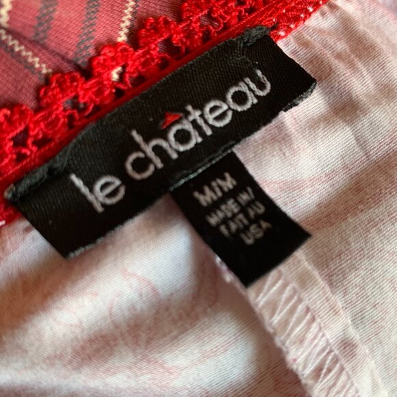 LE CHATEAU - Tube dress pleated skirt with tule lined white / red - medium - Picture 12 of 16